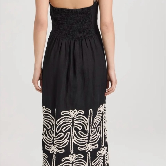 Johanna Ortiz Black and White Embroidered 1 shoulder beach cover up - Picture 3 of 6